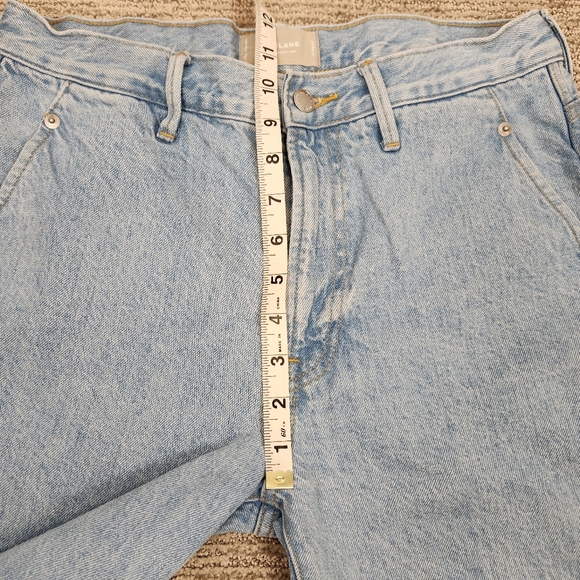 Everlane Cinched Utility Jeans Light Wash Back Belt Accent Wide Straight Leg 27 - Picture 6 of 10